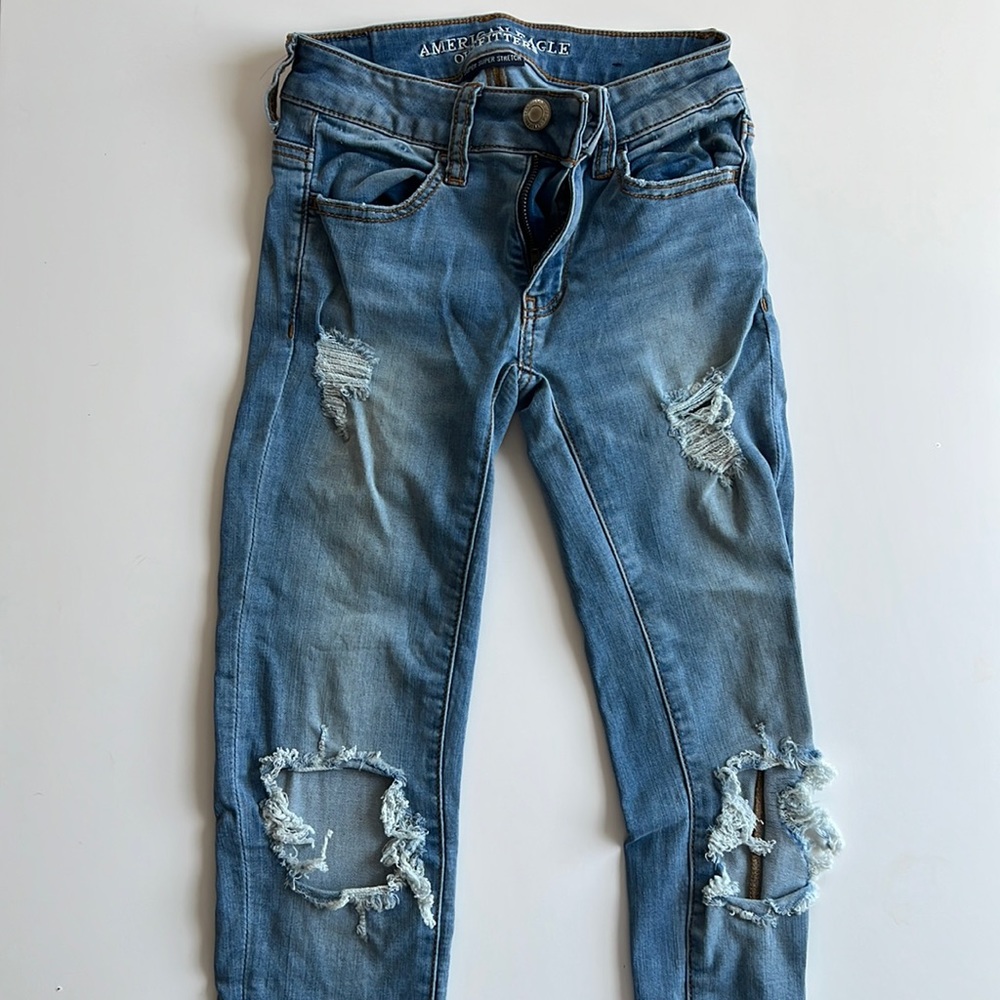 AMERICAN EAGLE SUPER SUPER STRETCH SKINNY JEANS SIZE 00